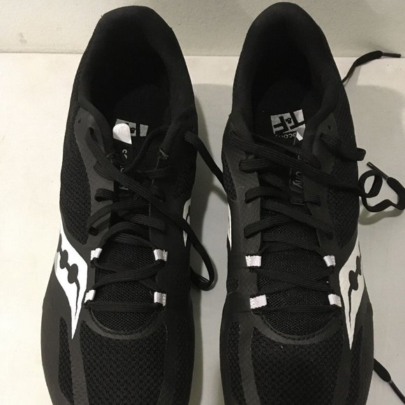 SAUCONY VENDETTA 3 BLACK/WHITE TRACK & FIELD SPIKE SHOES 11.5-NICE! main image 11
